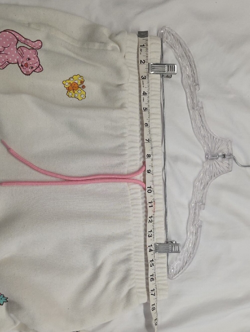 Strawberry Shortcake Graphic Jogger Sweatpants White Pink Size Large - Picture 8 of 11